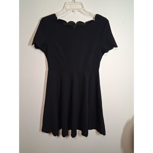 SHEIN Dresses & Skirts - Shein Dress Business Casual Boho Scalloped Edge Retro Fit Flare Black Size Small